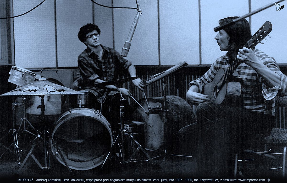 Andrzj Karpiński i Lech Jankowski podczas nagrań muzyki filmowej autorstwa Lecha Jankowskiego dla Braci Quay (Quay Brothers)