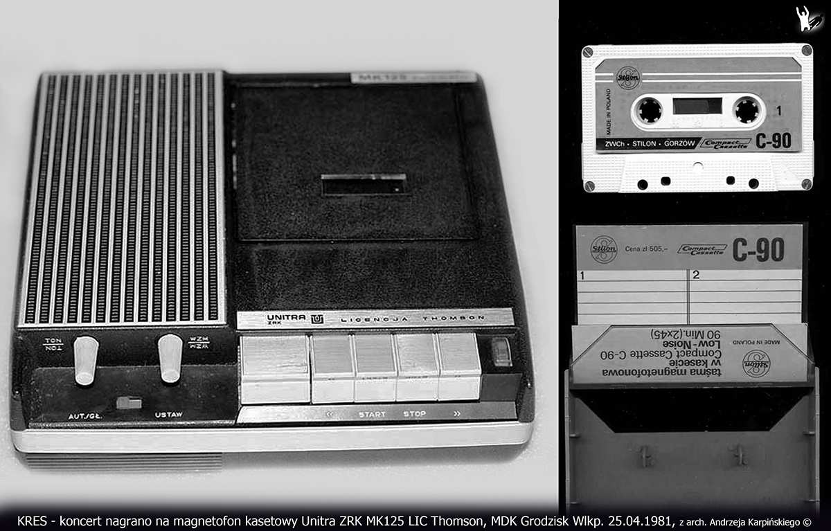 Koncert Kres został nagrany 25 kwietnia 1981 r. na magnetofon kasetowy Unitra ZRK MK125 LIC Thomson.