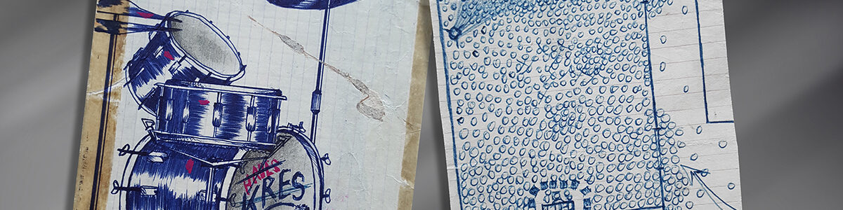 zespół KRES - Andrzej Karpiński, rysunki ze szkolnych zeszytów 1981