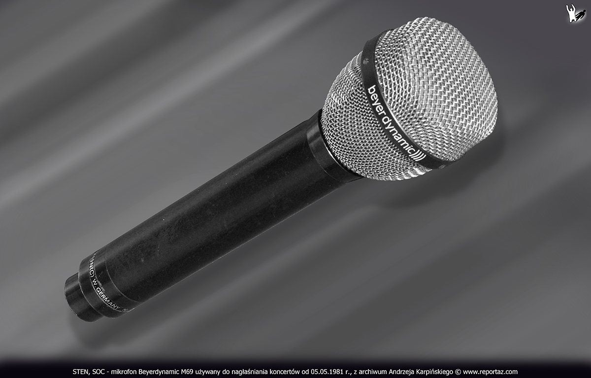REPORTAŻ - mikrofon Beyerdynamic M69 wypożyczany z klubu Nurt, używany do nagłaśniania koncertów od 05.05.1981 r.