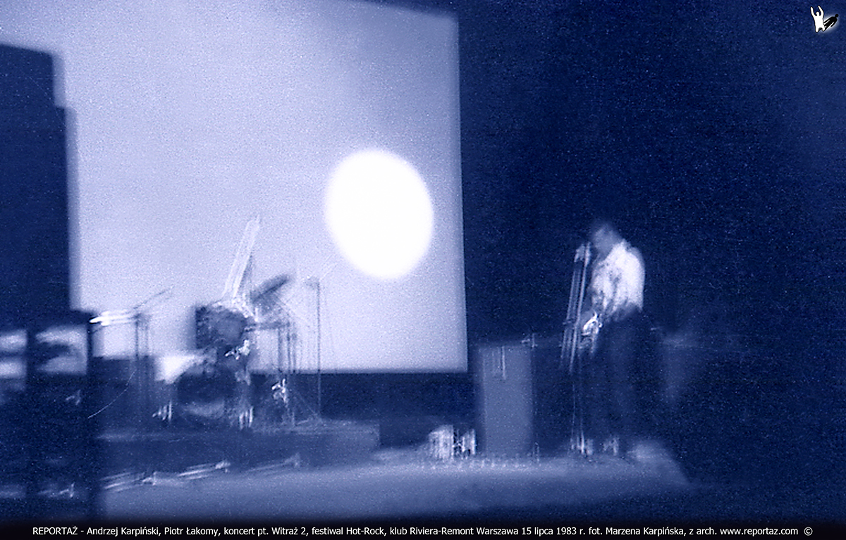 REPORTAŻ - koncert pt. Witraż 2, festiwal Hot-Rock, Andrzej Karpiński, Piotr Łakomy, klub Riviera-Remont Warszawa 15 lipca 1983 r. fot. Marzena Karpińska