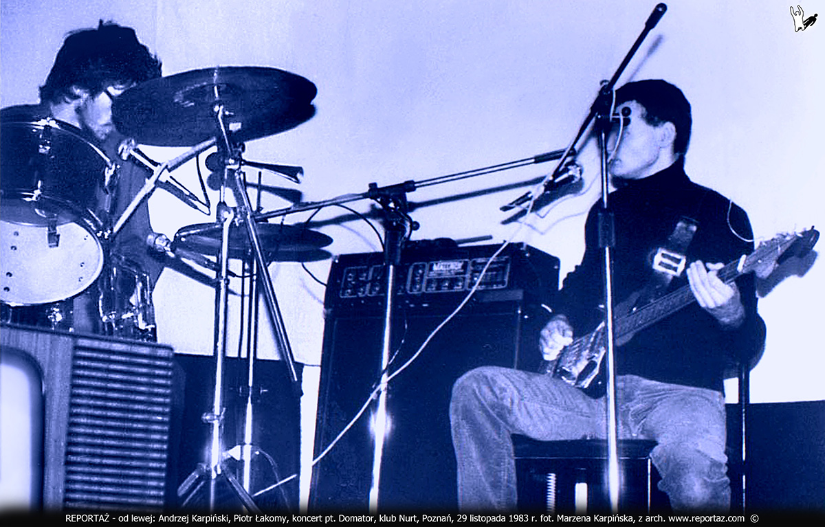 REPORTAŻ - koncert pt. Domator, klub Nurt, Poznań, 29 listopada 1983, Andrzej Karpiński, Piotr Łakomy