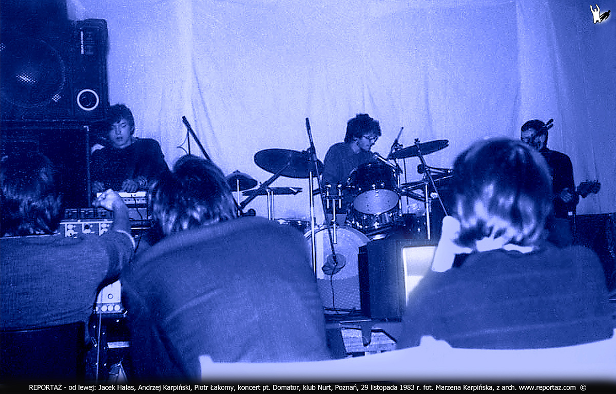 REPORTAŻ - Jacek Hałas, Andrzej Karpiński, Piotr Łakomy, koncert pt. Domator, klub Nurt, Poznań, 29 listopada 1983