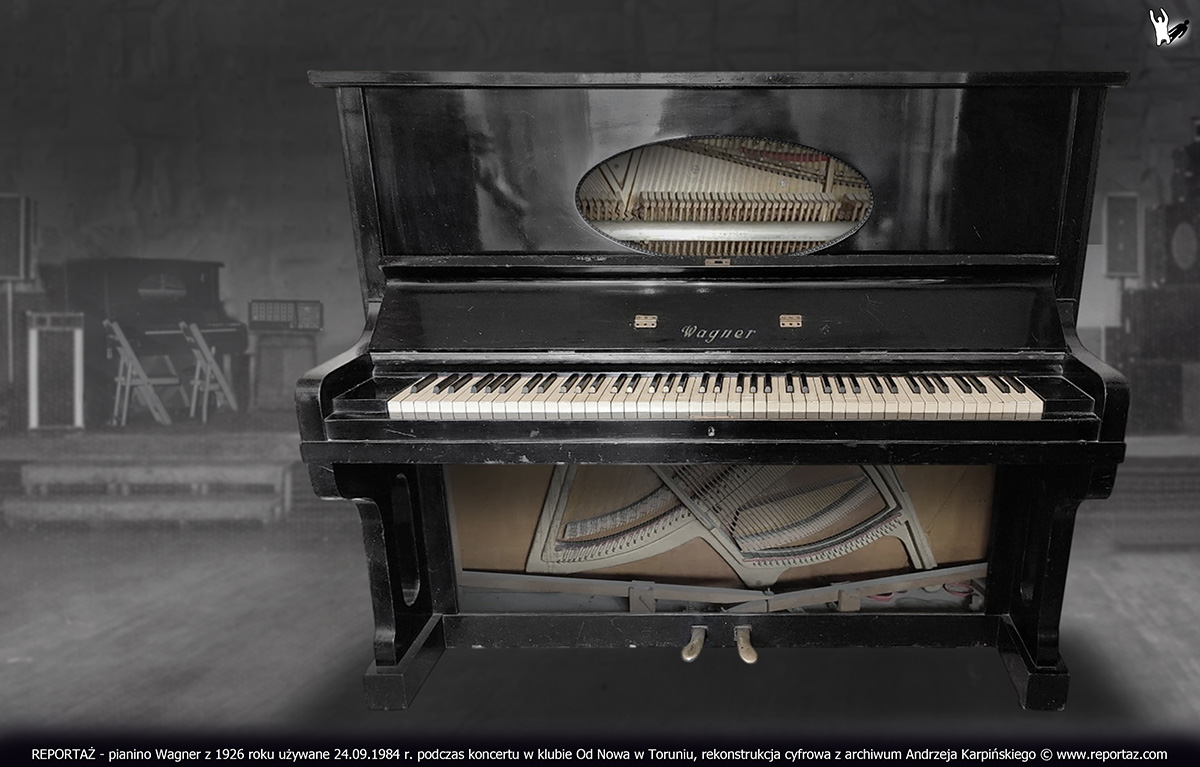 REPORTAŻ - pianino Wagner z 1926 roku używane 24.09.1984 r. podczas koncertu w klubie Od Nowa w Toruniu,