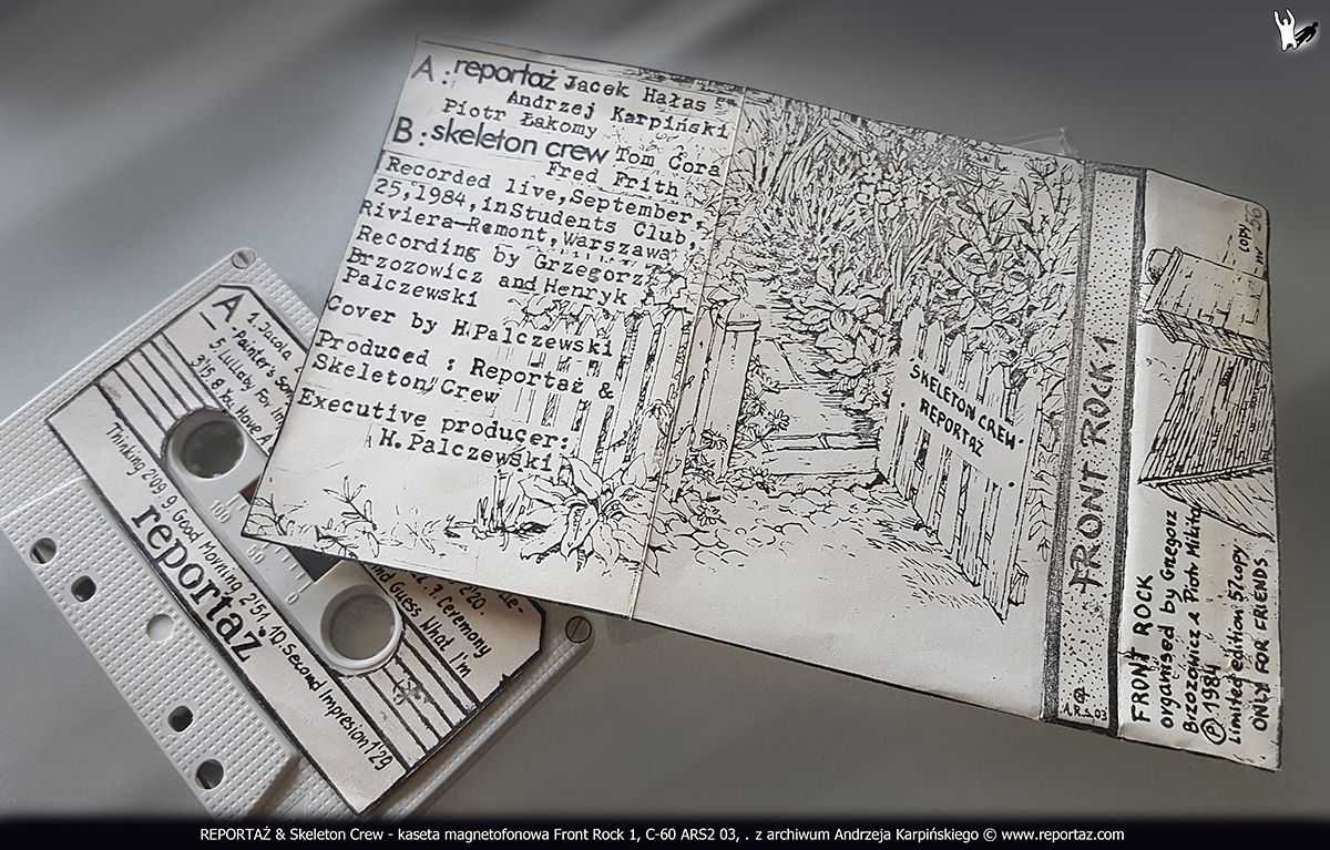 REPORTAZ - Skeleton Crew kaseta magnetofonowa, Front Rock 1, Muzyka Potrzebna, ARS2 03, Pila 1984