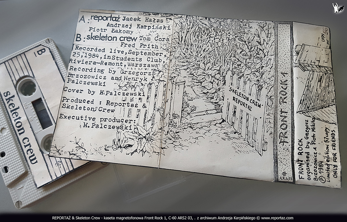 REPORTAZ - Skeleton Crew kaseta magnetofonowa, Front Rock 1, Muzyka Potrzebna, ARS2 03, Pila 1984