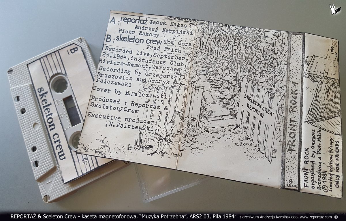 REPORTAZ - kaseta magnetofonowa, Front Rock 1, Muzyka Potrzebna, REPORTAŻ - kaseta magnetofonowa, Front Rock 1, Muzyka Potrzebna, ARS2 03, Piła 1984
