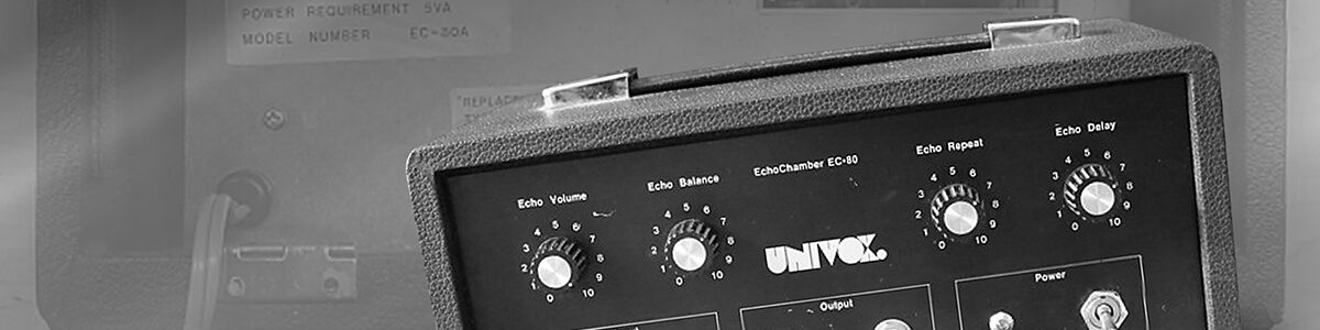 zespół Reportaż, kamera pogłosowa, echo taśmowe Univox EC-80A używane do nagrań od 29.01.1985 r.