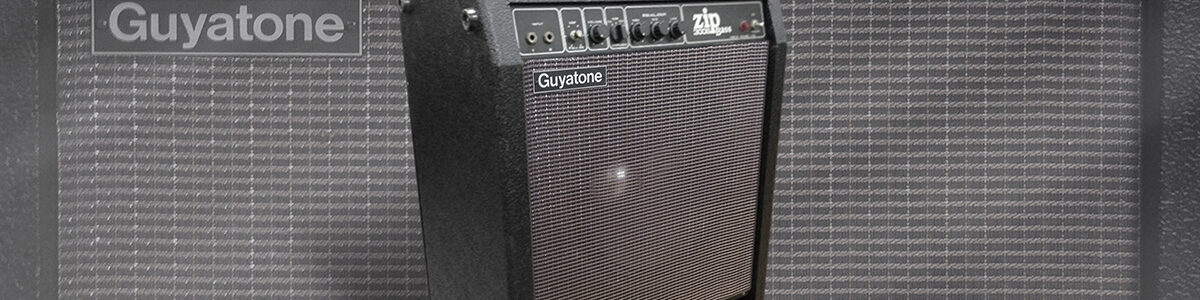 zespół REPORTAŻ - wzmacniacz basowy combo Guyatone ZIP 300B Bass Piotra Łakomego używany od 10.11.1985 r.
