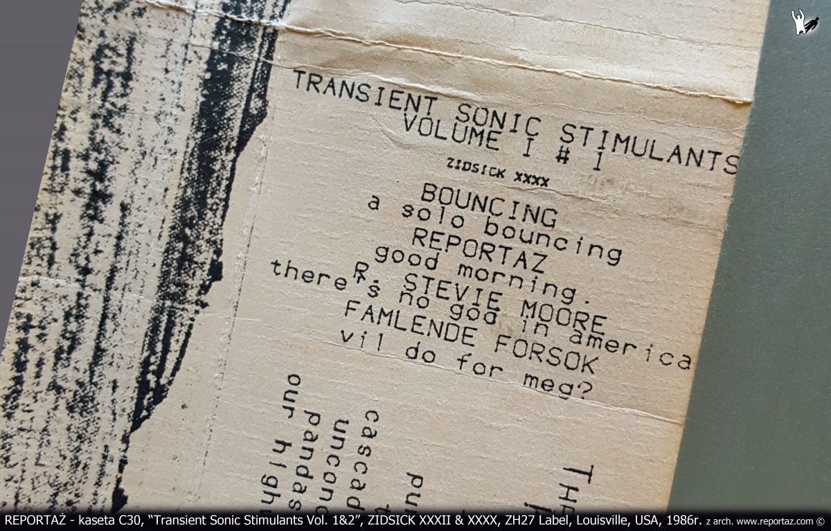 Reportaż kaseta magnetofonowa, Transient Sonic Stimulants Vol. 1_2, ZH27 Label, Louisville, USA, kompilacja, 1986