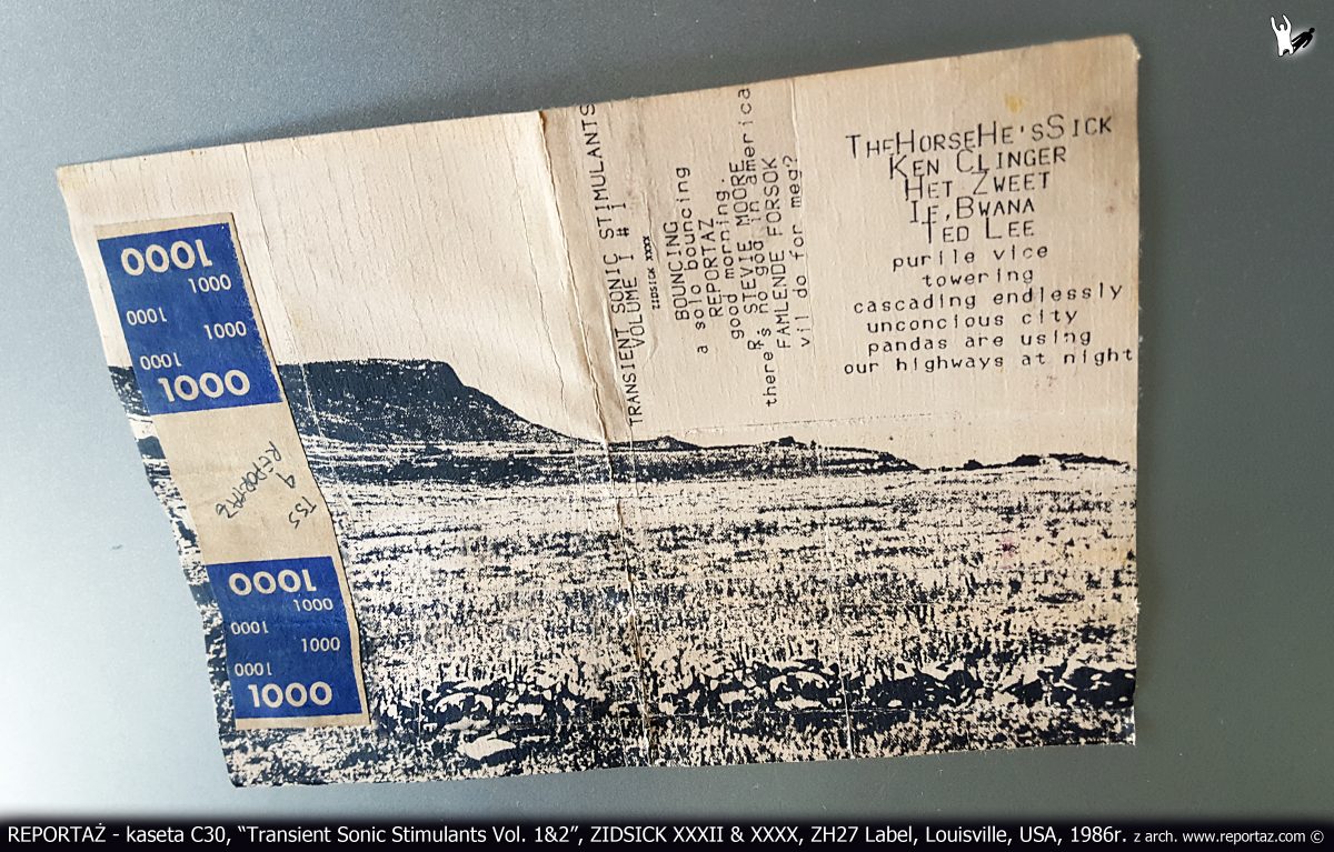 Reportaż kaseta magnetofonowa, Transient Sonic Stimulants Vol. 1_2, ZH27 Label, Louisville, USA, kompilacja, 1986