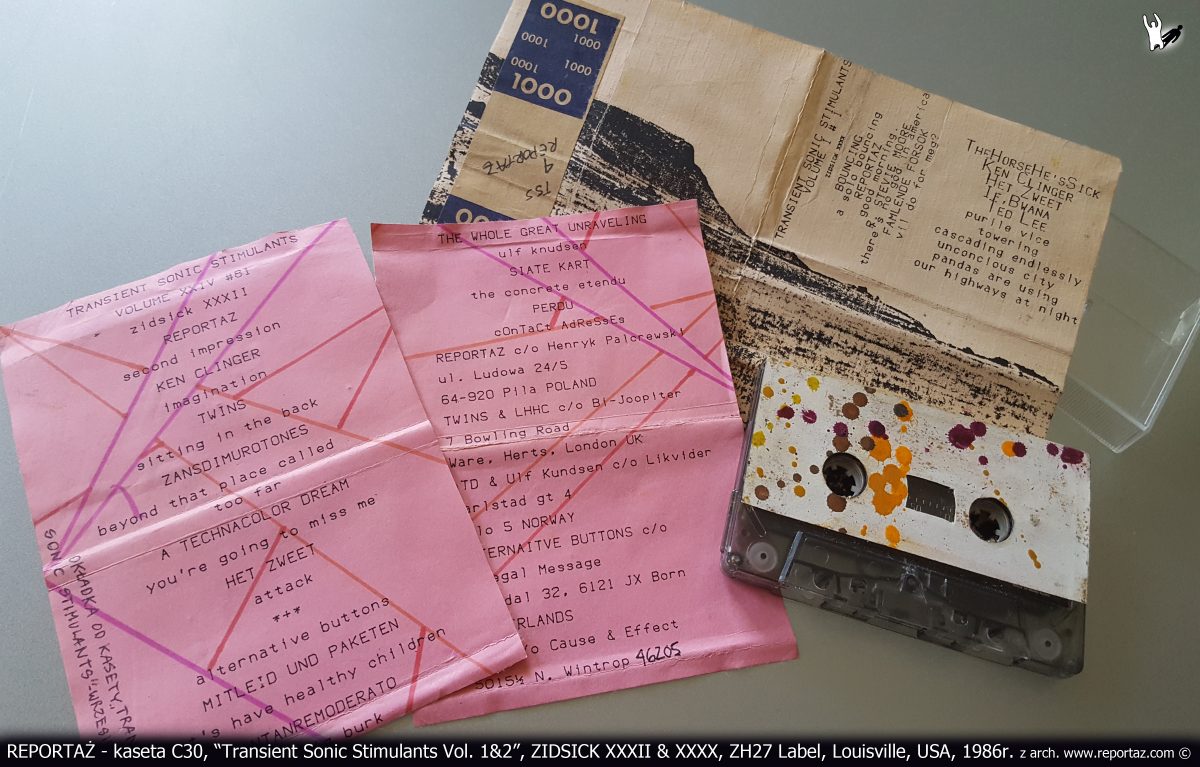 Reportaż kaseta magnetofonowa, Transient Sonic Stimulants Vol. 1_2, ZH27 Label, Louisville, USA, kompilacja, 1986