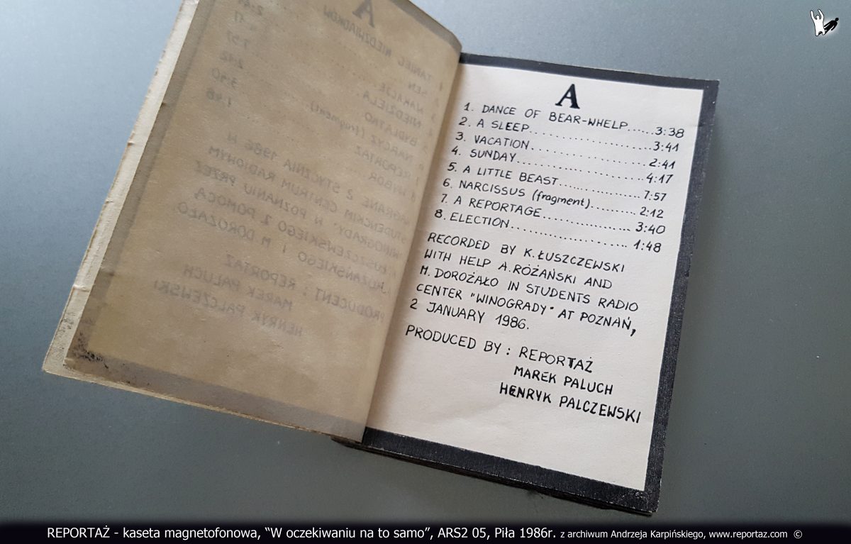 Reportaż kaseta magnetofonowa, W oczekiwaniu na to samo, ARS2 05, Piła 1986