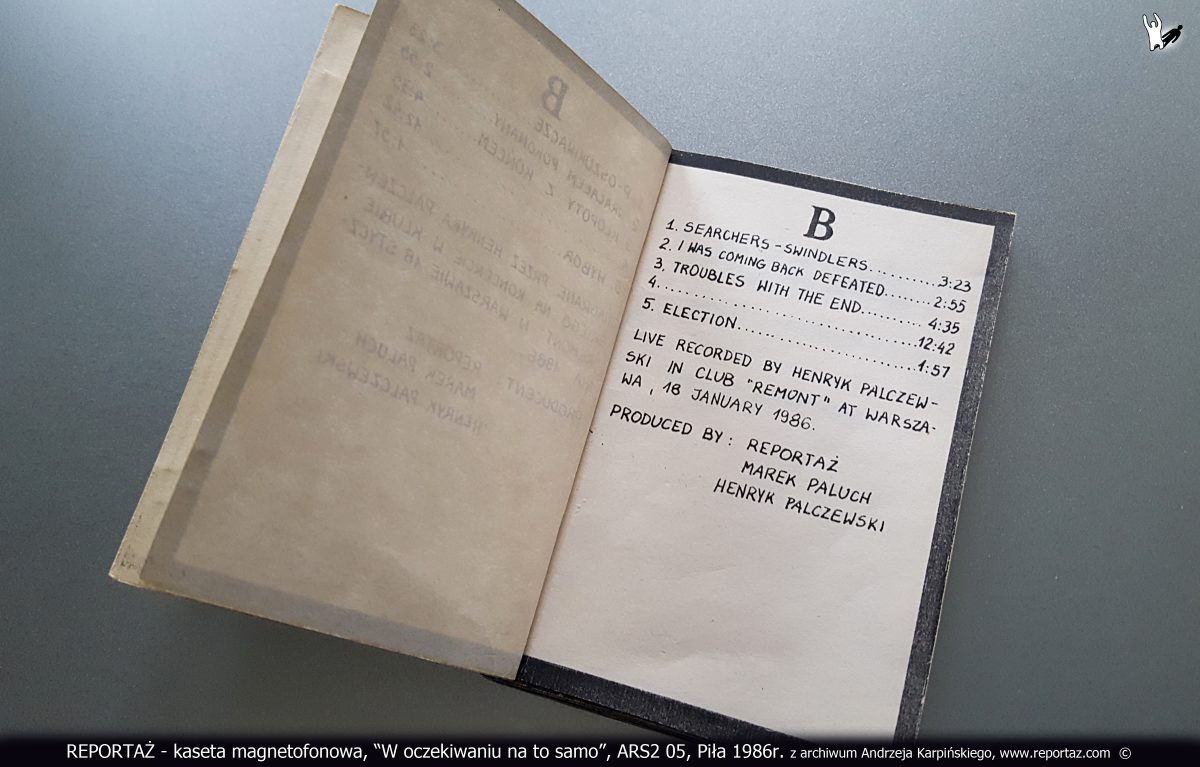 Reportaż kaseta magnetofonowa, W oczekiwaniu na to samo, ARS2 05, Piła 1986