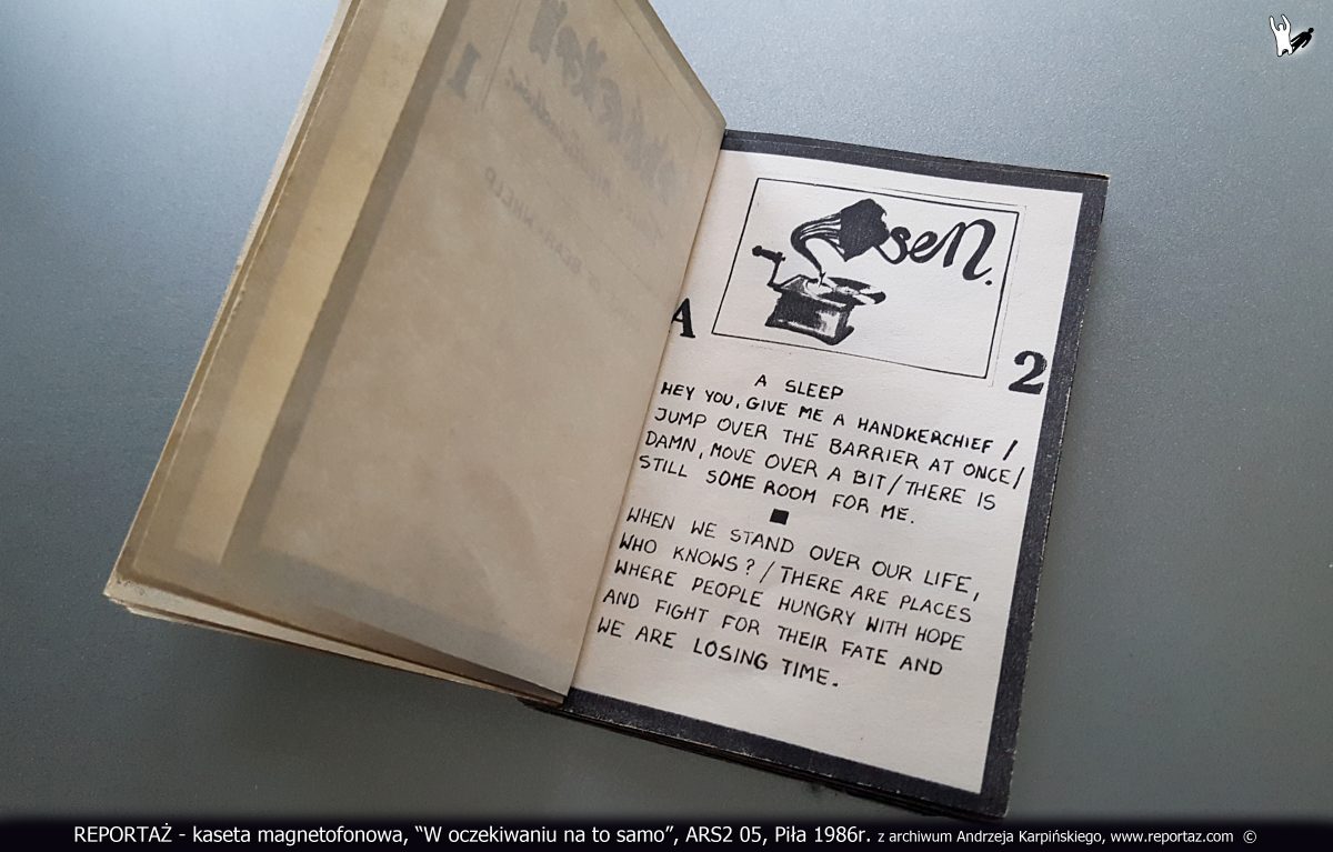 Reportaż kaseta magnetofonowa, W oczekiwaniu na to samo, ARS2 05, Piła 1986
