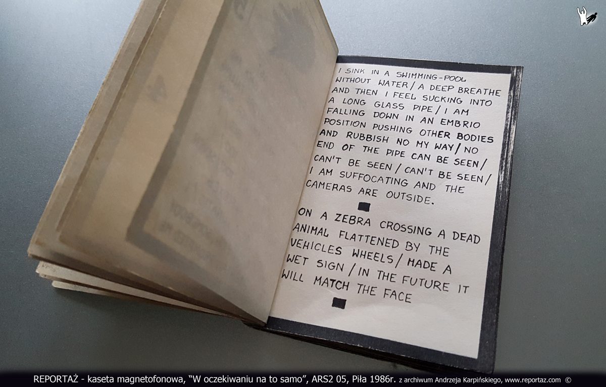 Reportaż kaseta magnetofonowa, W oczekiwaniu na to samo, ARS2 05, Piła 1986