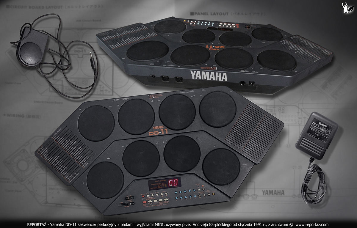 zespół REPORTAŻ - sekwencer perkusyjny z padami i midi Yamaha DD-11