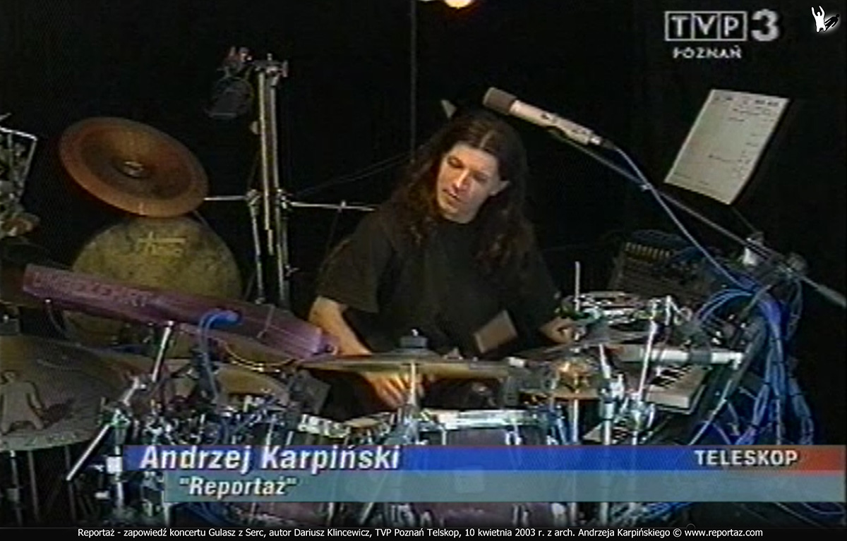 2003-04-10-MUZYKA-10-TELEWIZJA-Reportaż-Gulasz-z-Serc-zapowiedz-koncertu zapowiedź koncertu zespołu Reportaż pt. Gulasz z Serc w klubie Piwnica 21 w programie Teleskop, TVP Poznań kwiecień 2003 Dariusz Klincewicz