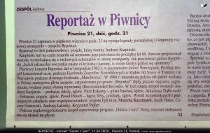 Reportaż, Gulasz z Serc, Piwnica 21, Poznań 2003