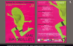 Festiwal Gare aux Oreilles w Coustellet k. Awinion - plakat i program koncertu 30.06.2007 r.