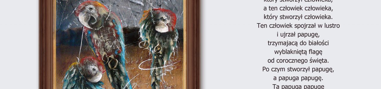 Andrzej Karpiński - antyobraz do tekstu Prosimy nie powtarzać! 70x100 cm olej karton 1987