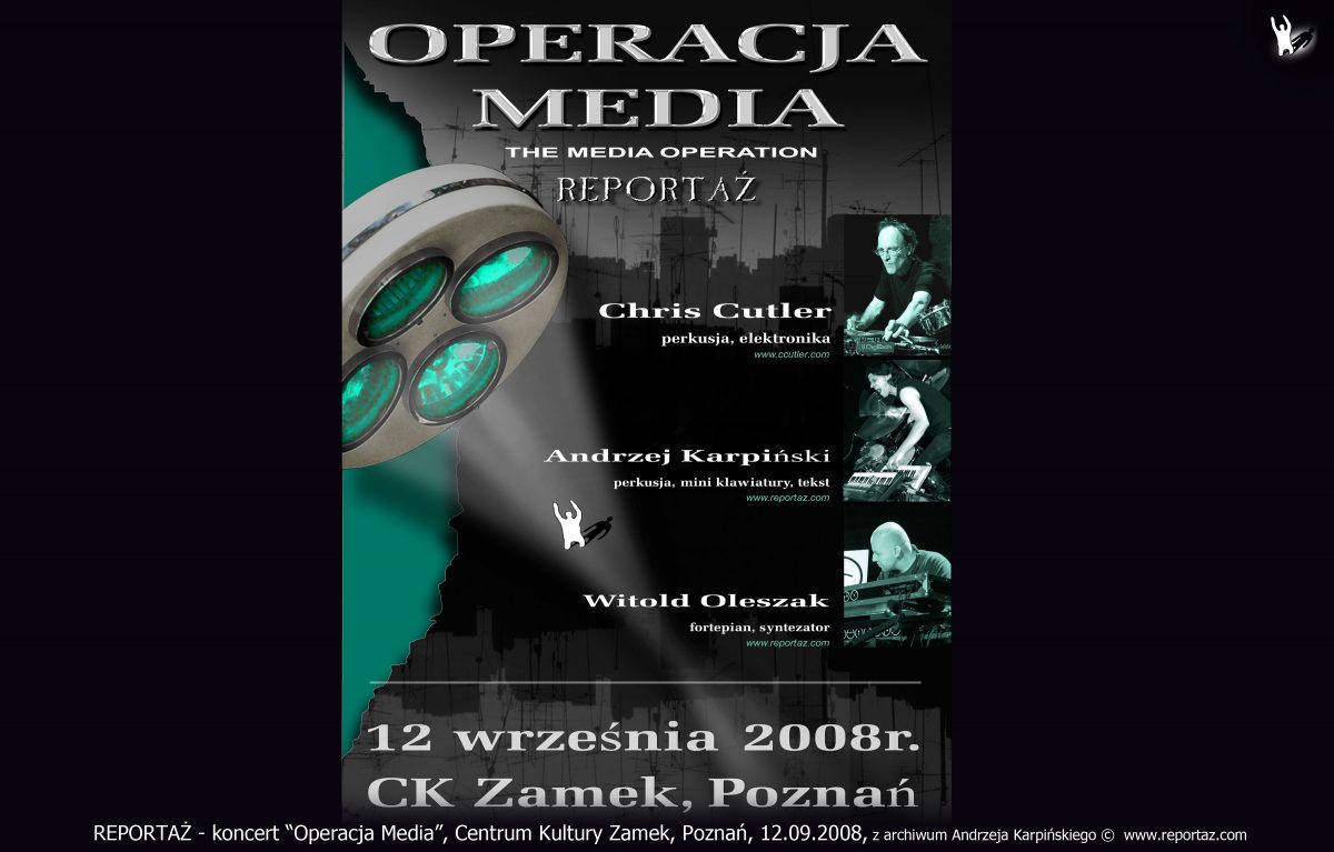 Reportaż, plakat koncertu Operacja Media, 2008