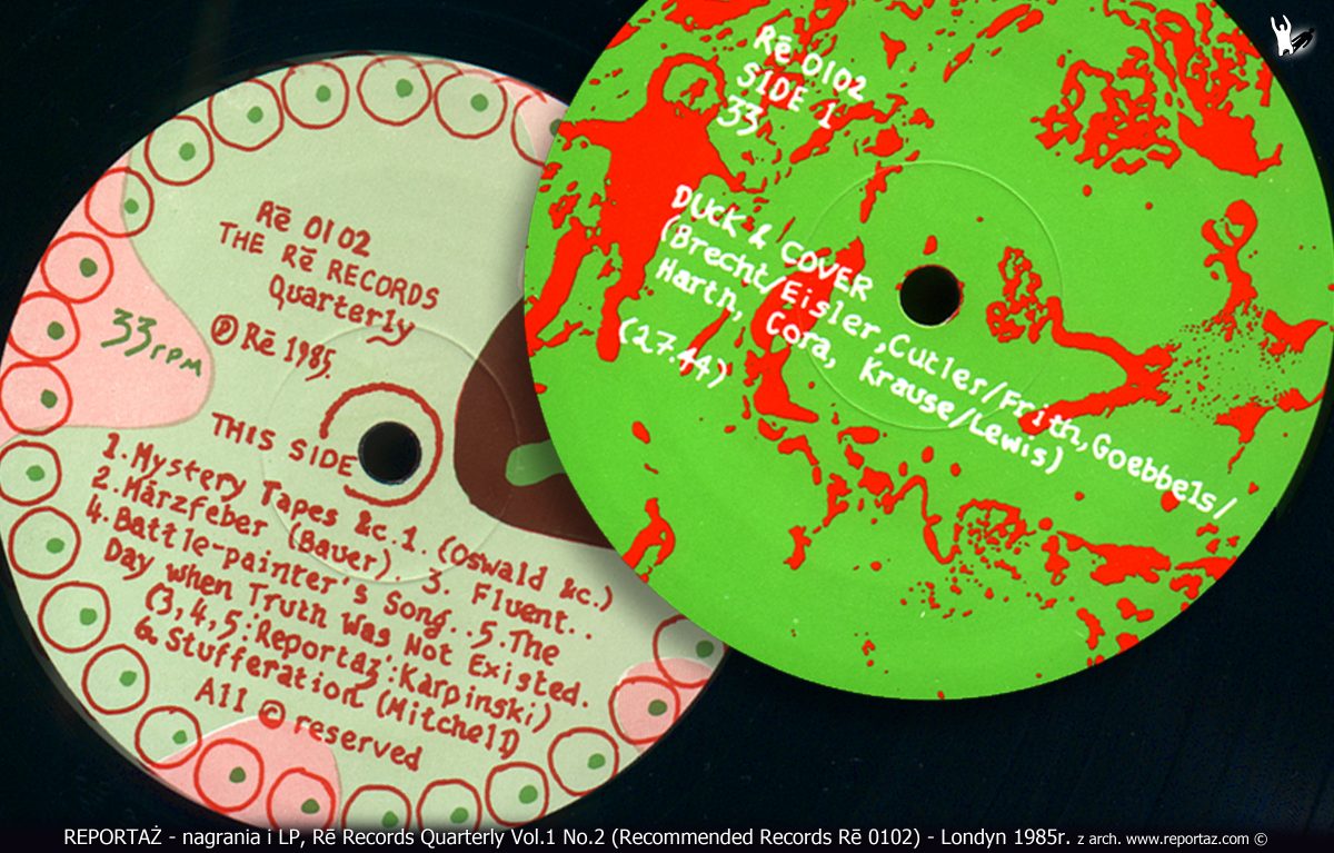Re Records Quarterly Vol.1 No.2 Recommended Records Re 0102 Londyn 1985