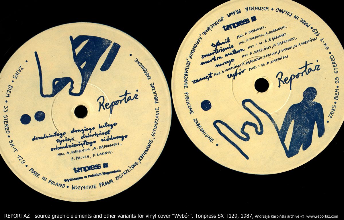 Wybor_Tonpress_vinyl_Reportaz_1987_05 okładka płyty LP Reportaż Tonpress 1987