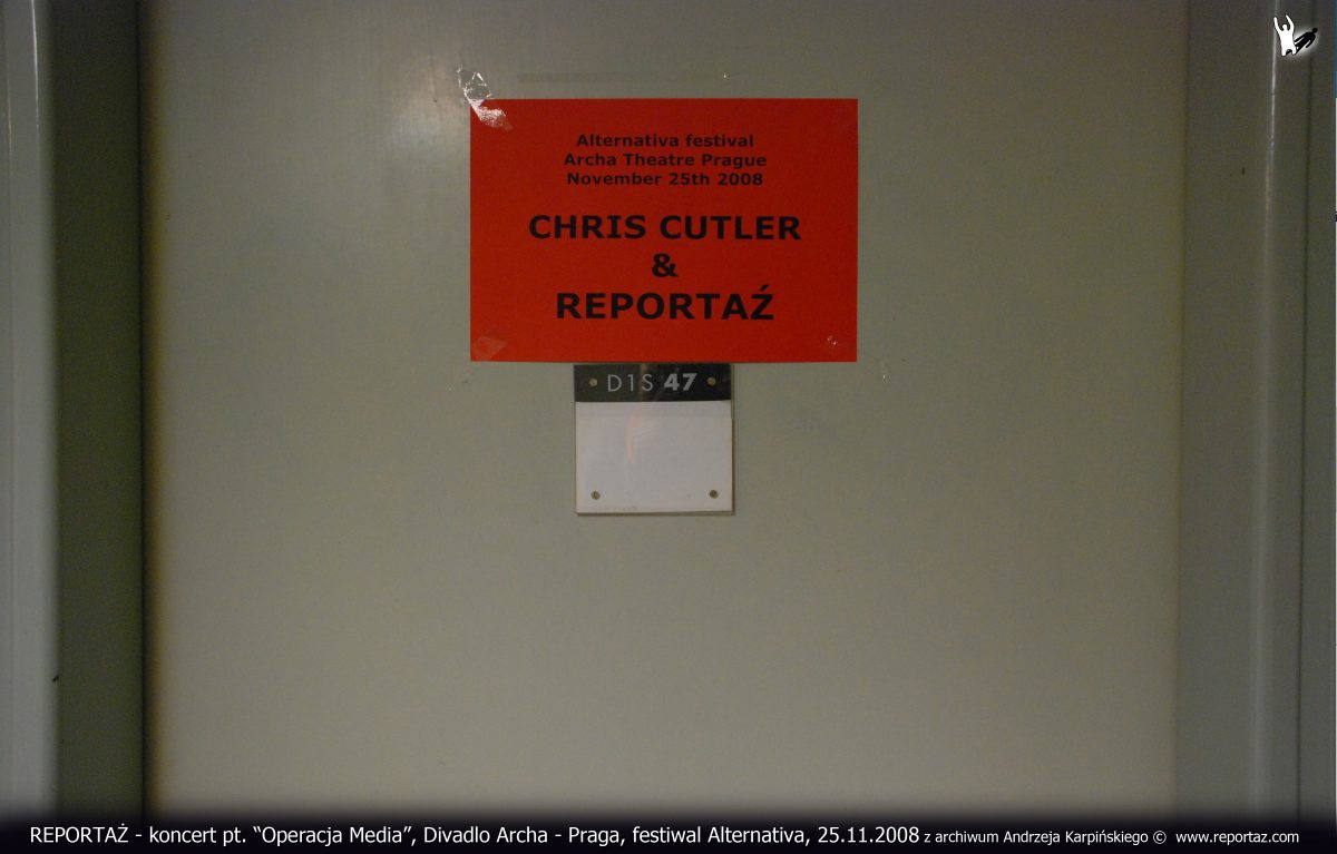 Reportaz & Chris Cutler, Divadlo Archa, The Media Operation, Praga 2008