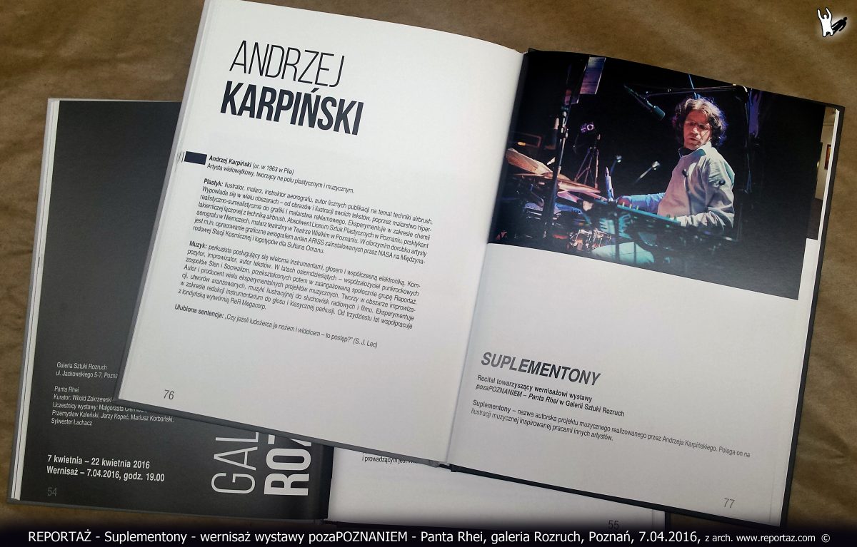 recital Suplementony, Andrzej Karpiński katalog Pozapoznaniem, galeria Rozruch Poznań 2016